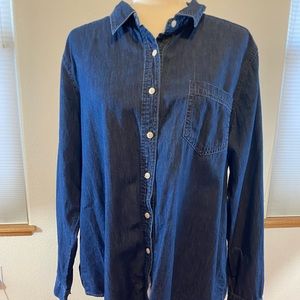 Maurices Dark Chambray Long Sleeve Sz XXL